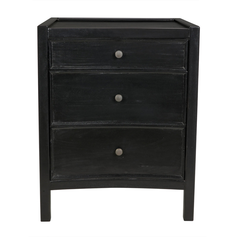 American Home Furniture | Noir - Hampton Night Stand 24", Hand Rubbed Black