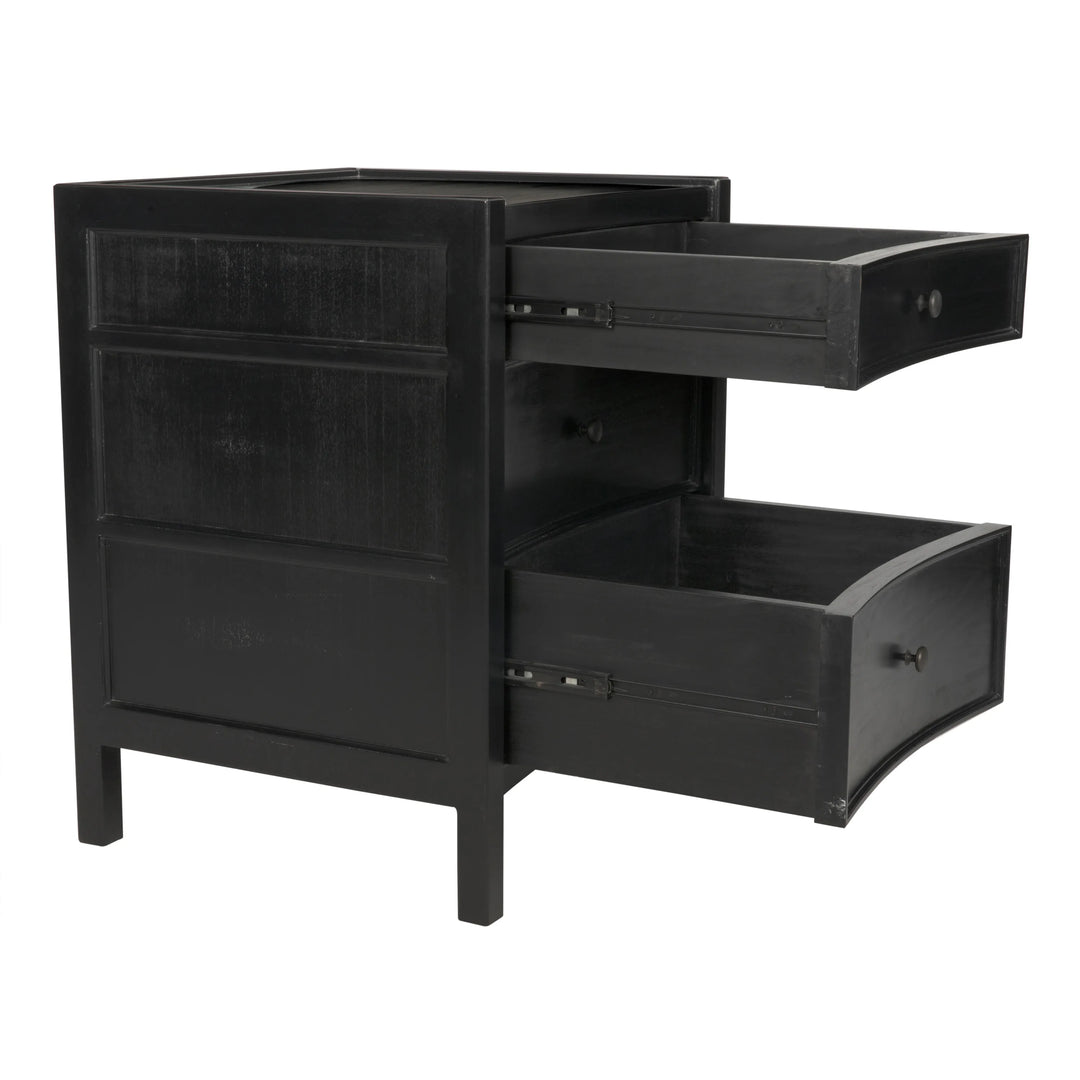 American Home Furniture | Noir - Hampton Night Stand 24", Hand Rubbed Black