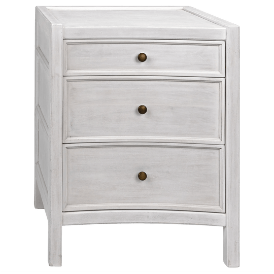 Noir Hampton Night Stand 24", White Wash DRESSERS
