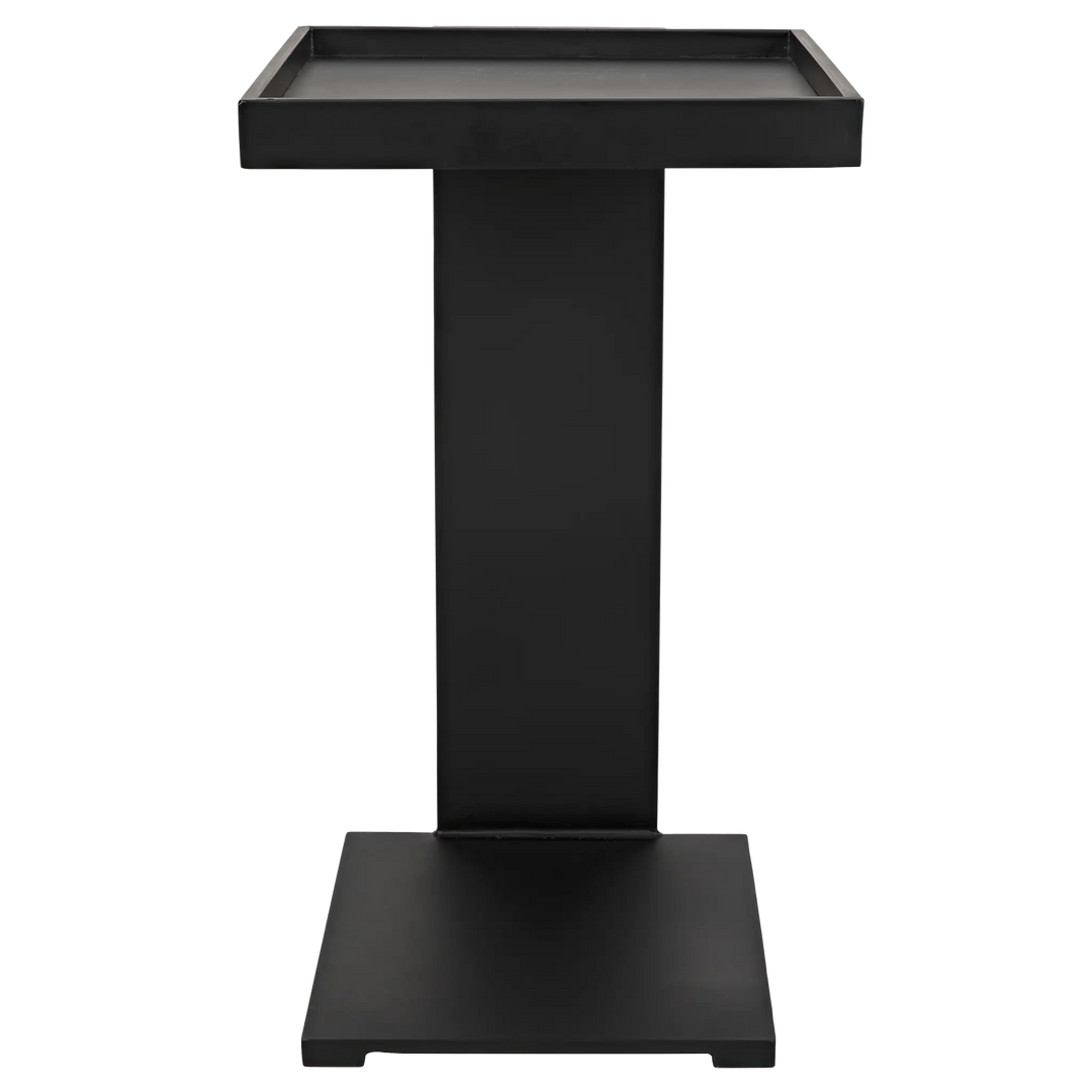 American Home Furniture | Noir - Ledge All Metal Side Table, Black Steel