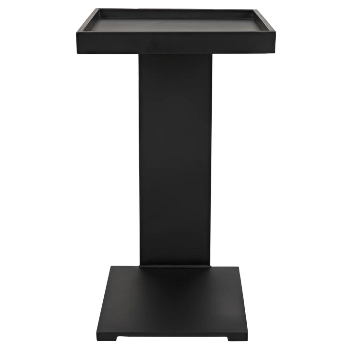 American Home Furniture | Noir - Ledge All Metal Side Table, Black Steel