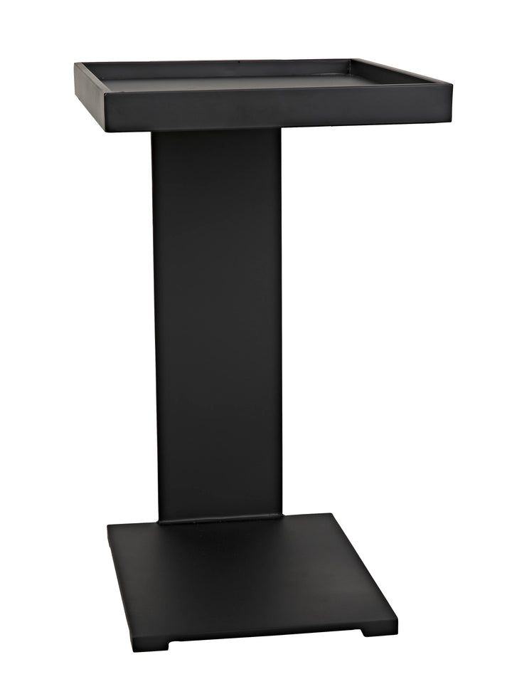 American Home Furniture | Noir - Ledge All Metal Side Table, Black Steel