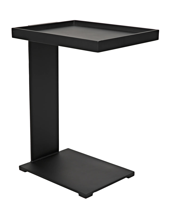 American Home Furniture | Noir - Ledge All Metal Side Table, Black Steel