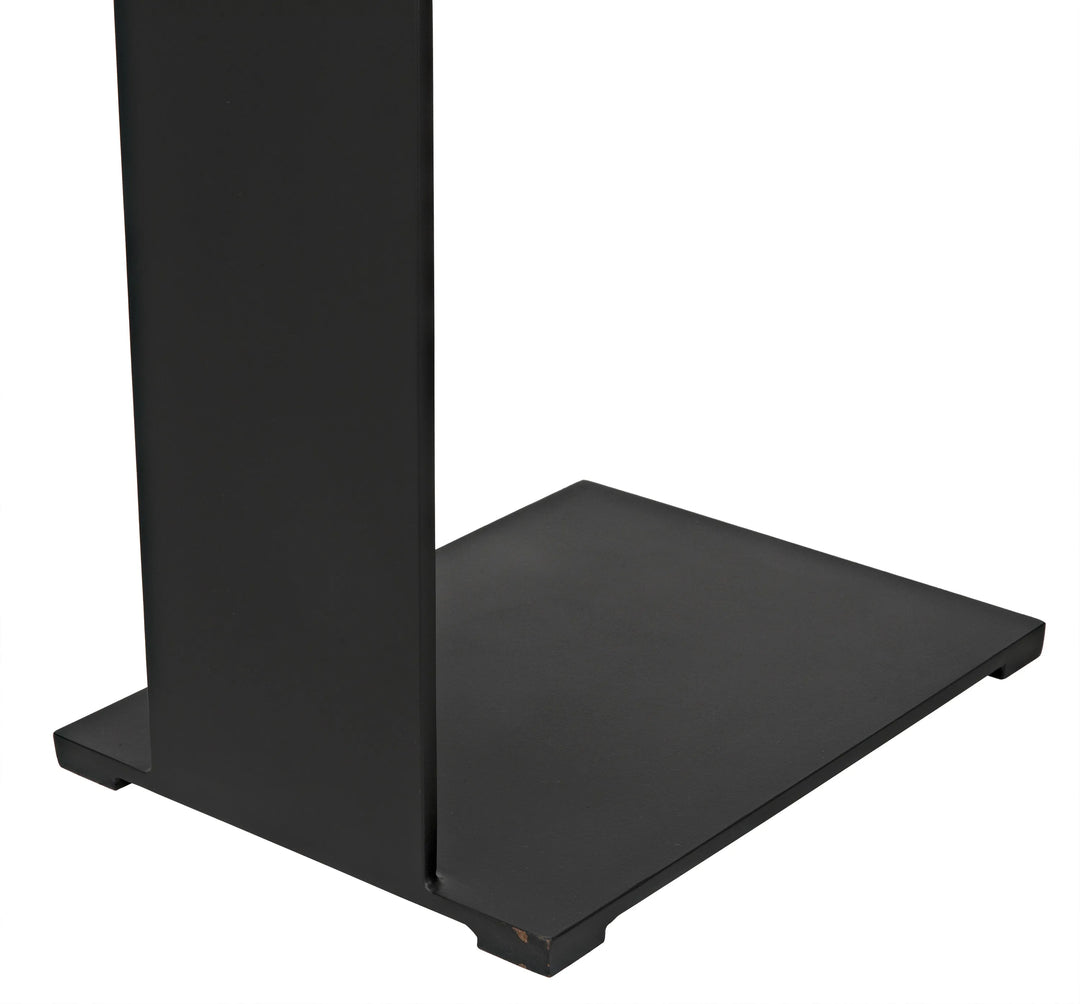 American Home Furniture | Noir - Ledge All Metal Side Table, Black Steel