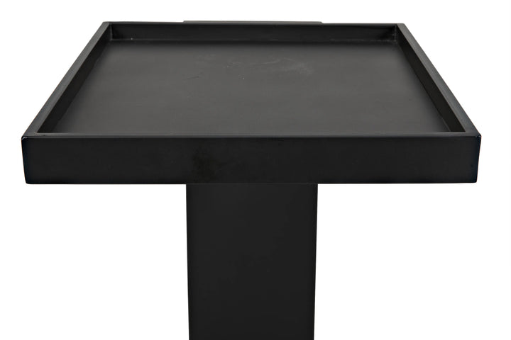 American Home Furniture | Noir - Ledge All Metal Side Table, Black Steel