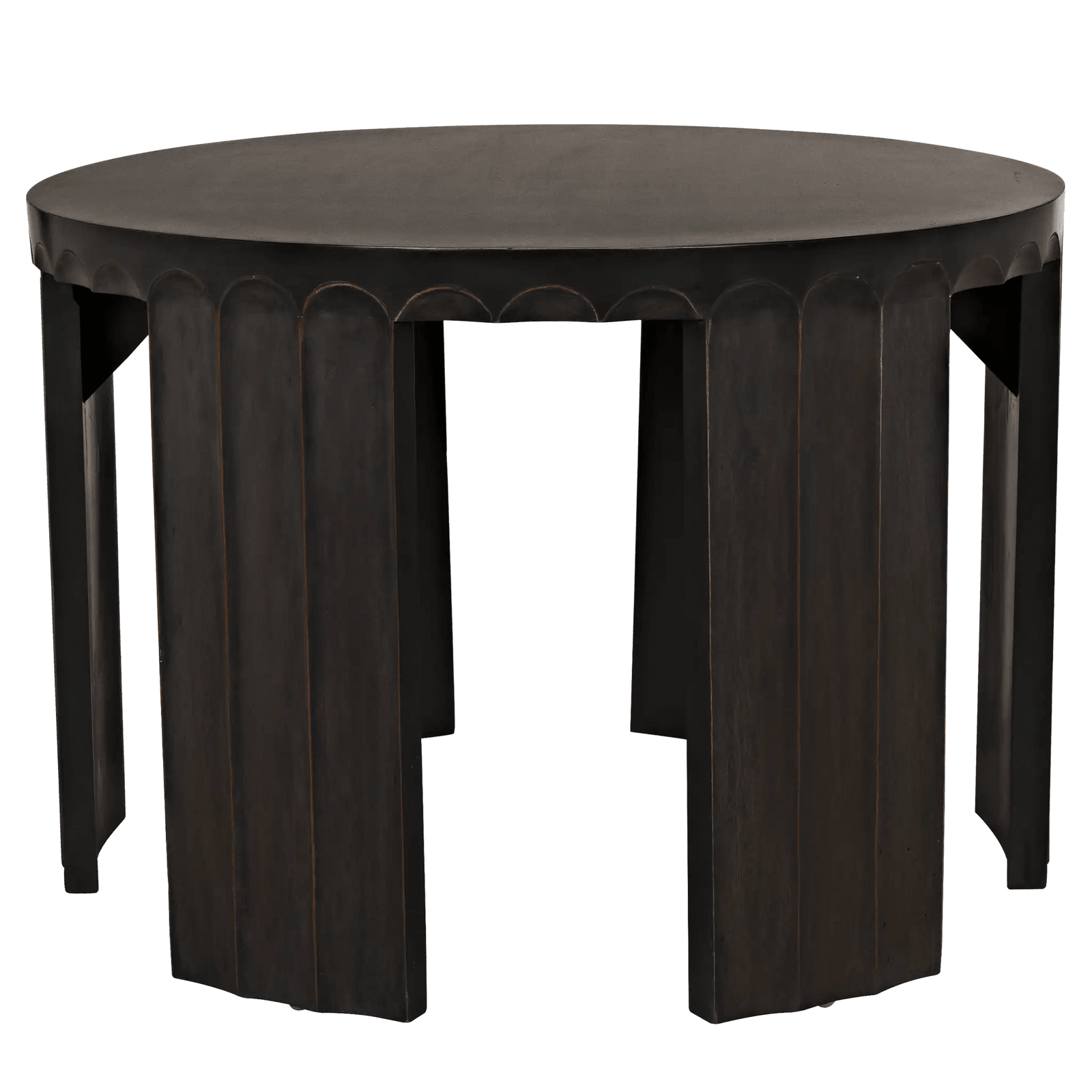 Noir Fluted Side Table, Pale with Light Brown Trim ACCENT TABLES