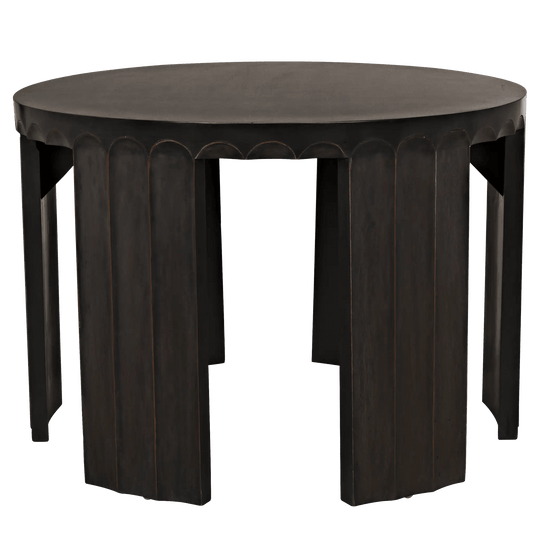 Noir Fluted Side Table, Pale with Light Brown Trim ACCENT TABLES
