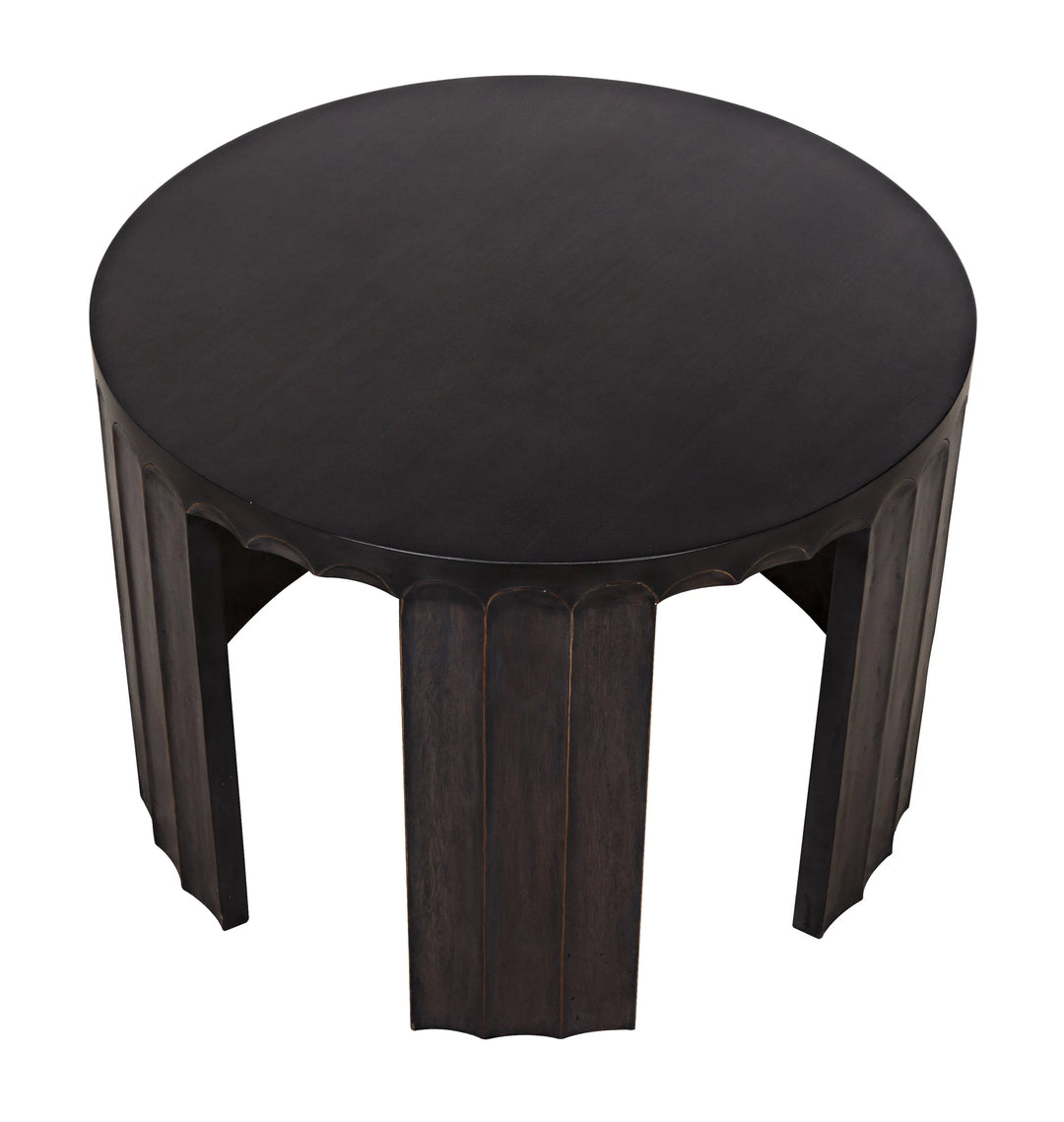 American Home Furniture | Noir - Fluted Side Table, Pale with Light Brown Trim