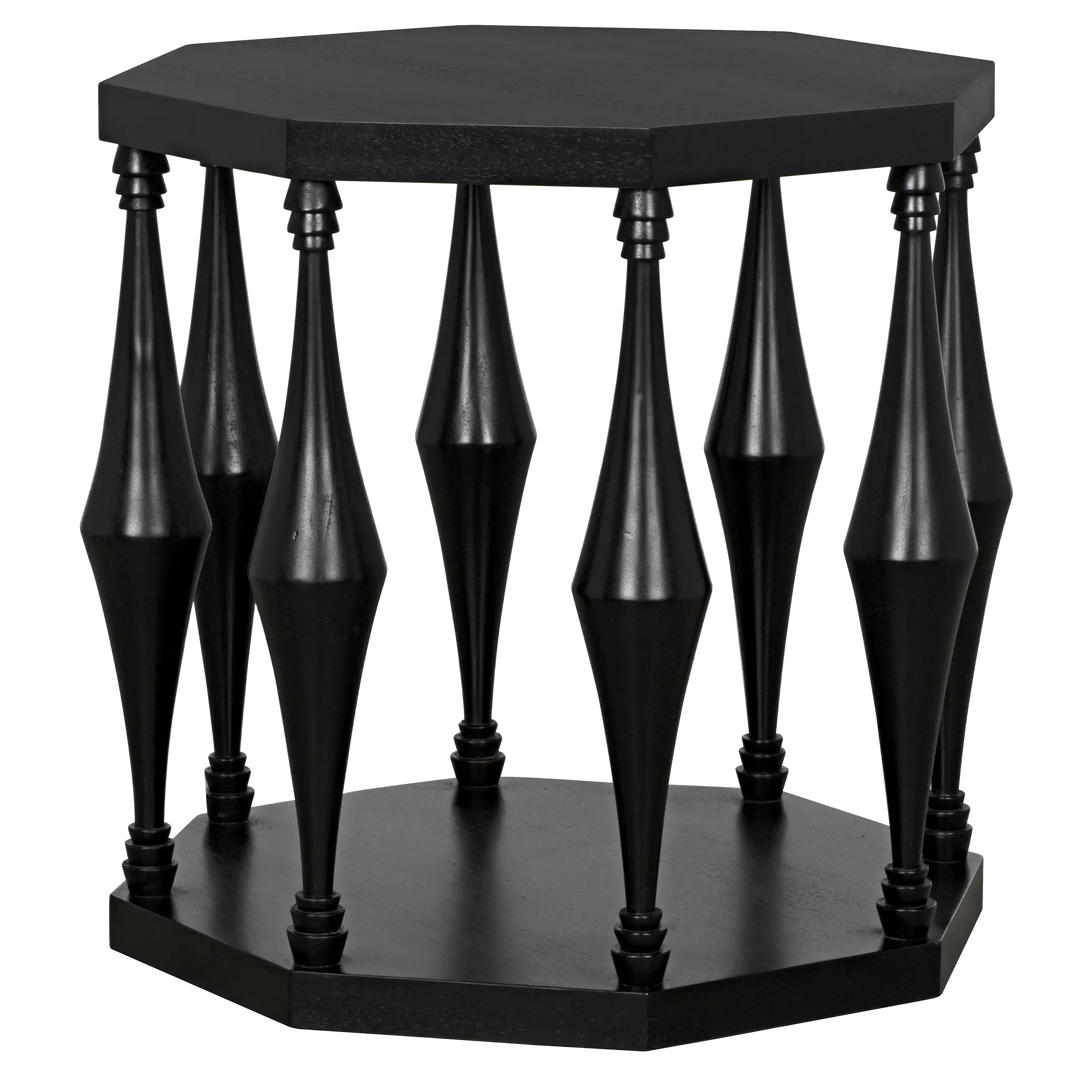 American Home Furniture | Noir - Marceo Side Table, Hand Rubbed Black