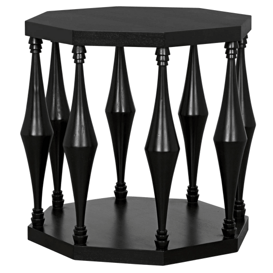 Noir Marceo Side Table, Hand Rubbed Black ACCENT TABLES