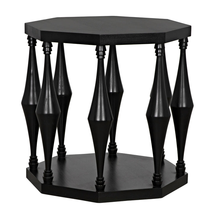 American Home Furniture | Noir - Marceo Side Table, Hand Rubbed Black