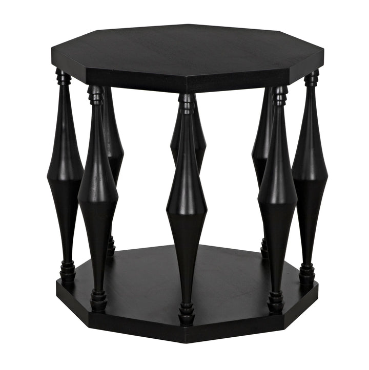 American Home Furniture | Noir - Marceo Side Table, Hand Rubbed Black