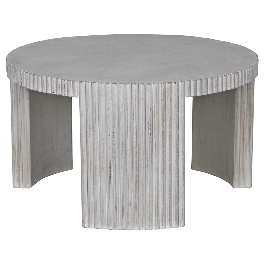 American Home Furniture | Noir - Jgor Side/Coffee Table, White Wash