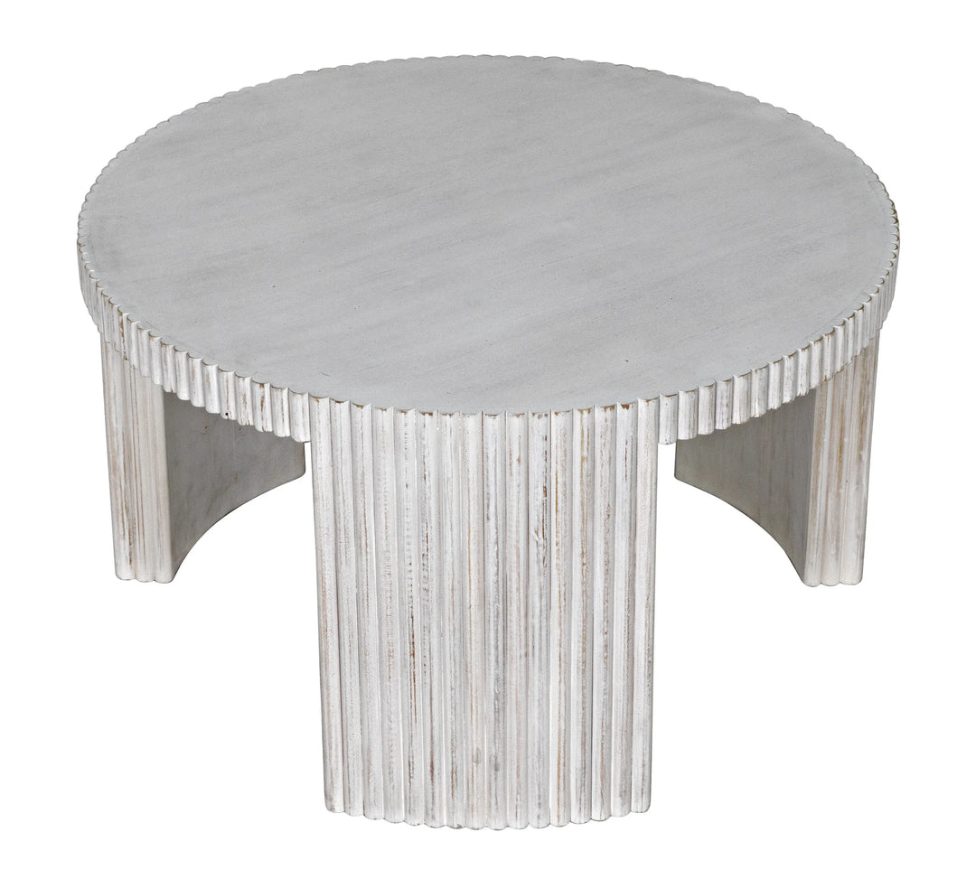 American Home Furniture | Noir - Jgor Side/Coffee Table, White Wash