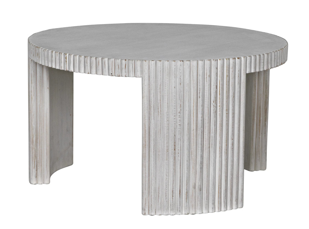 American Home Furniture | Noir - Jgor Side/Coffee Table, White Wash