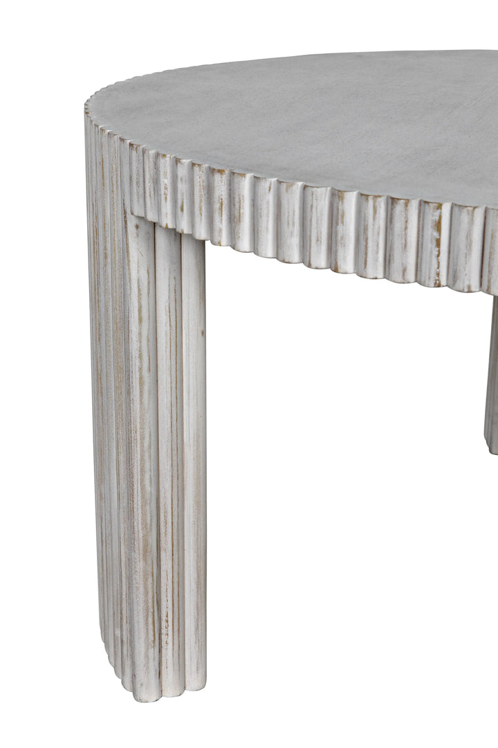 American Home Furniture | Noir - Jgor Side/Coffee Table, White Wash