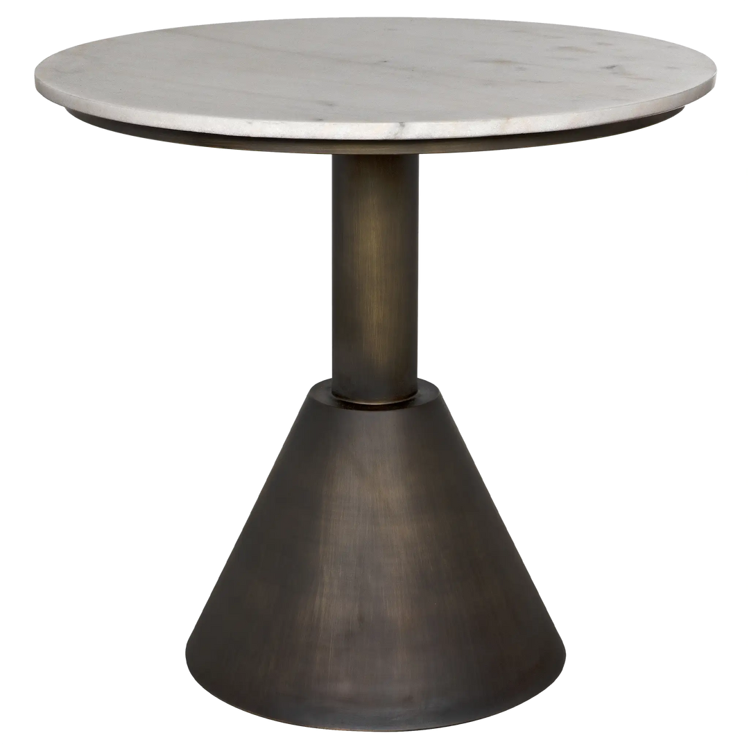 American Home Furniture | Noir - Joseph Side Table, Aged Brass