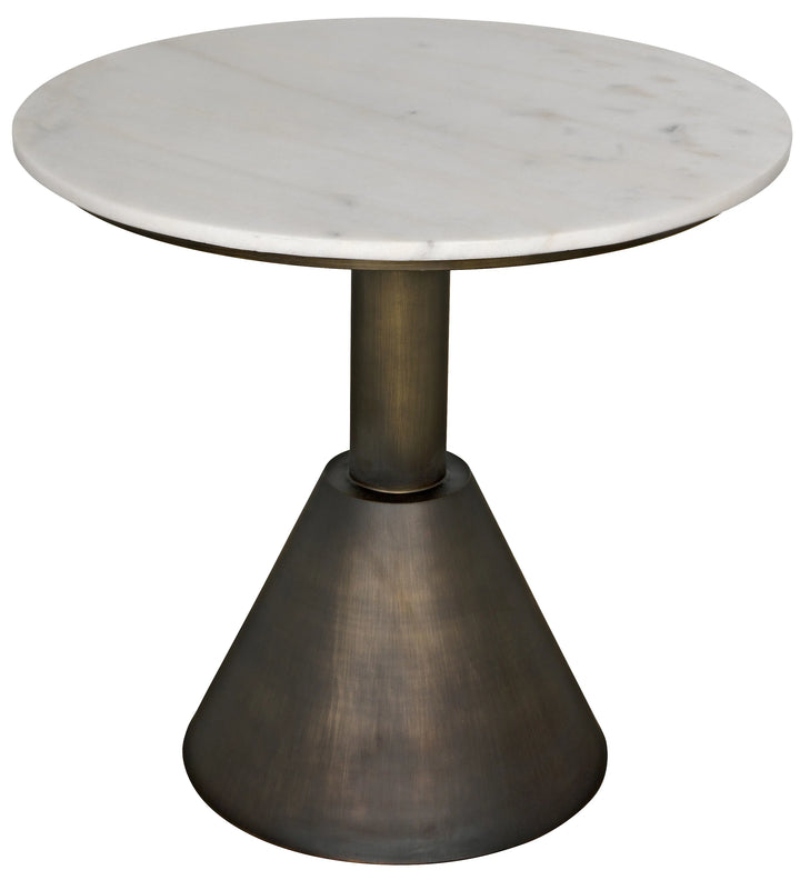 American Home Furniture | Noir - Joseph Side Table, Aged Brass