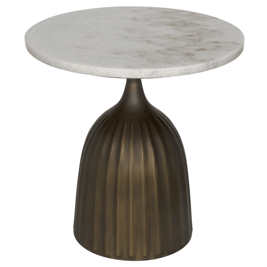 Noir Samuel Side Table, Aged Brass ACCENT TABLES