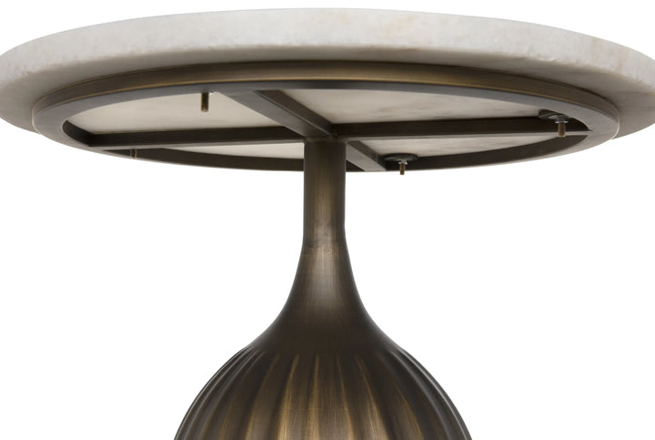 American Home Furniture | Noir - Samuel Side Table, Aged Brass