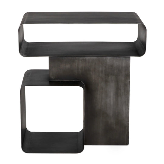 Noir Danville Side Table, Gun Metal Finish ACCENT TABLES