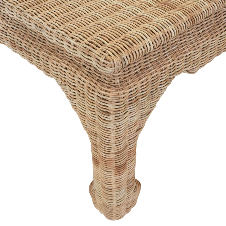 Ming Style Coffee Table In Woven Rattan - GUINEVERE