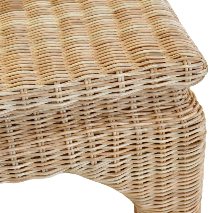 Ming Style Coffee Table In Woven Rattan - GUINEVERE