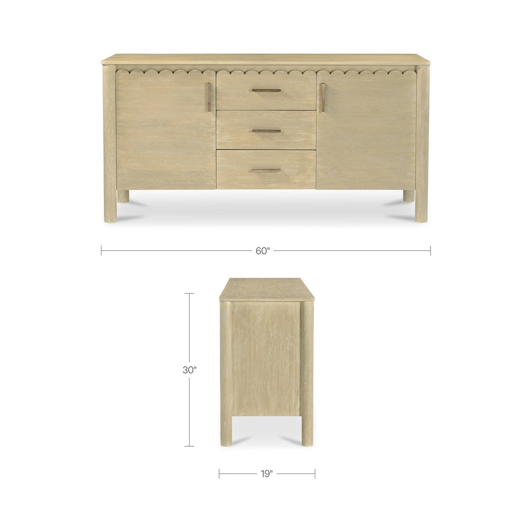 Wiley 3 Drawer Sideboard Vintage Brown