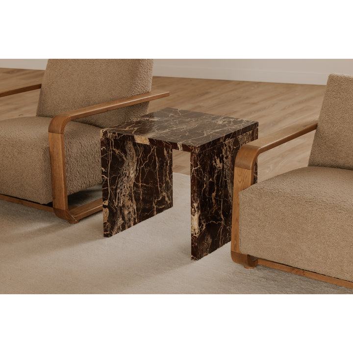 Moe's Home Collection - Rosa Accent Table Rosso Levanto Marble - GZ-1181-06-0 | American Home Furniture