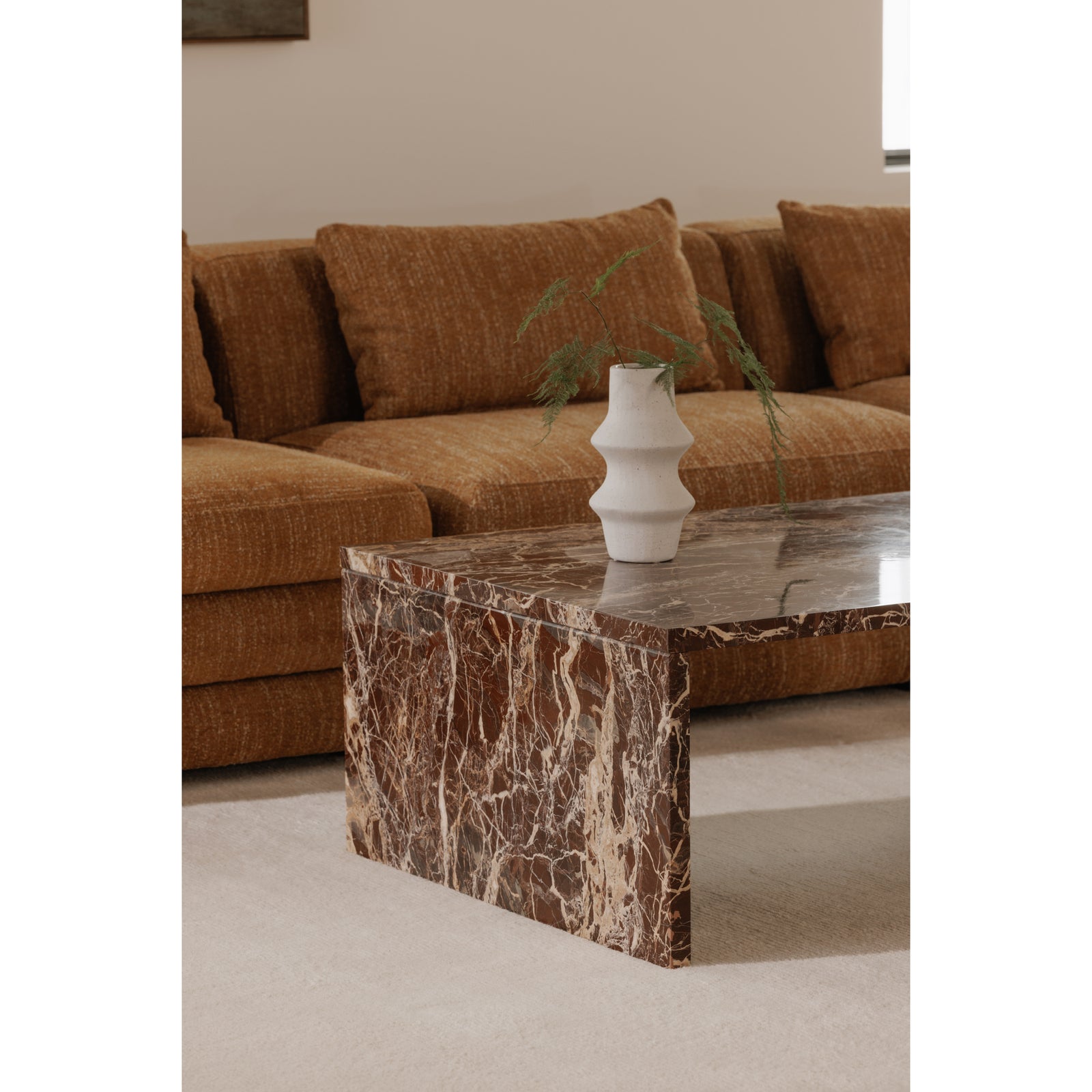 Moe's Home Collection - Rosa Coffee Table Rosso Levanto Marble - GZ-1182-06-0 | American Home Furniture