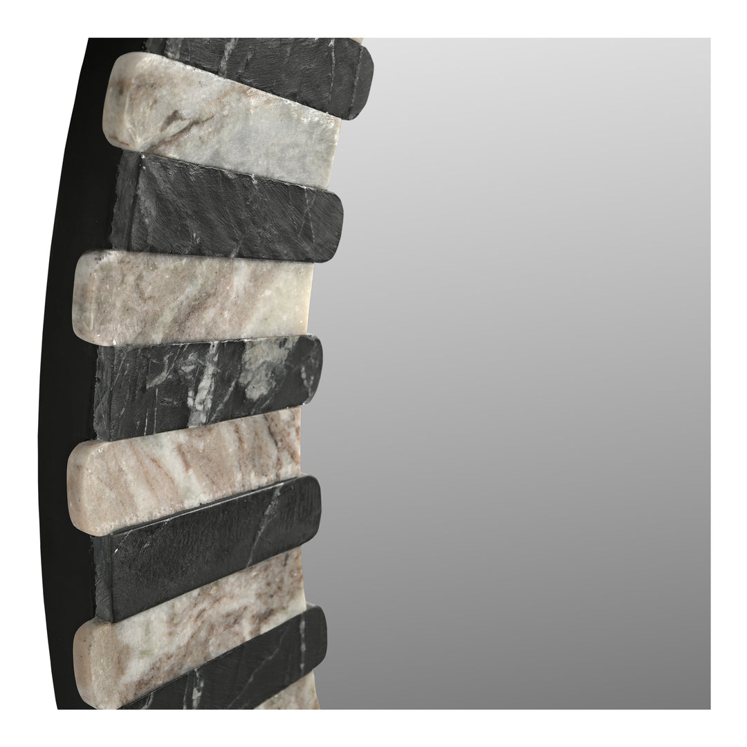 Moe's Home Collection - Isolde Mirror Black and Beige Marble - GZ-1183-37 | American Home Furniture