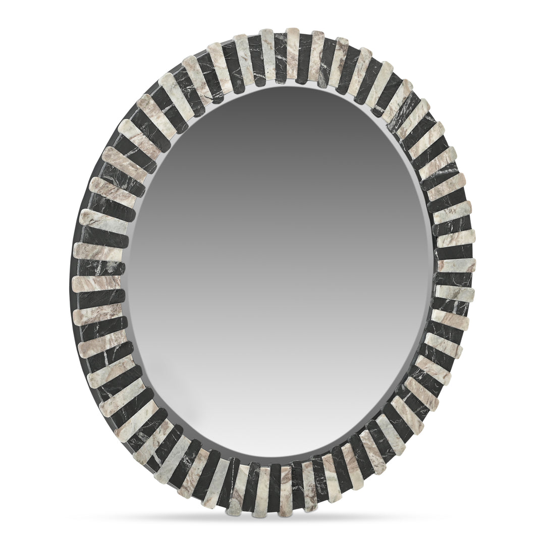 Moe's Home Collection - Isolde Mirror Black and Beige Marble - GZ-1183-37 | American Home Furniture