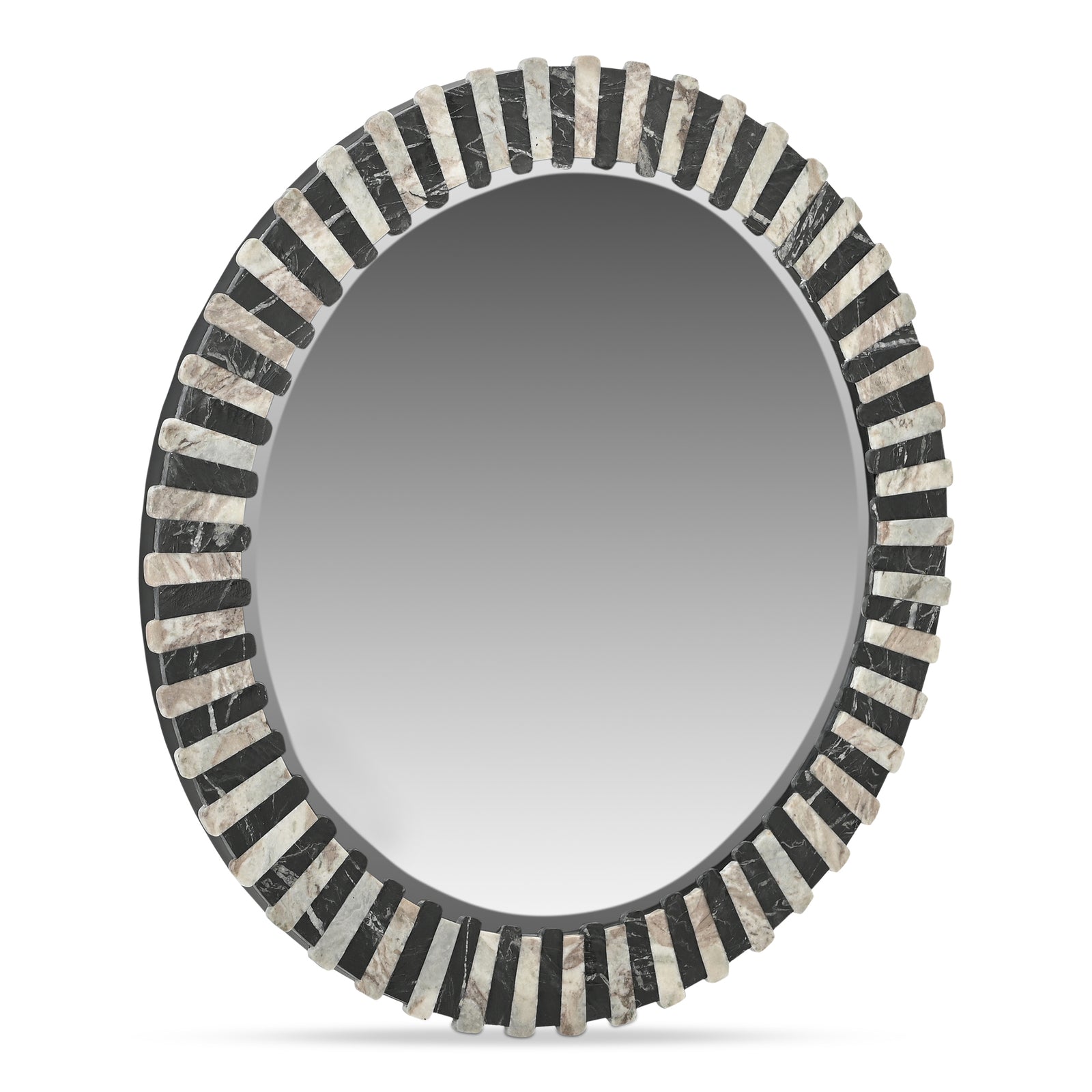 Moe's Home Collection - Isolde Mirror Black and Beige Marble - GZ-1183-37 | American Home Furniture