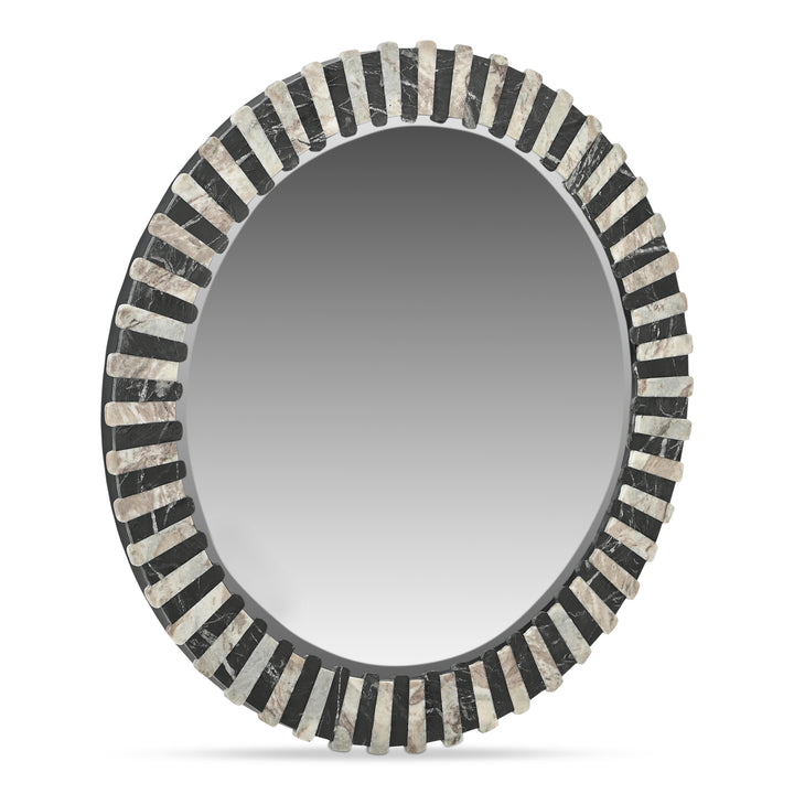Moe's Home Collection - Isolde Mirror Black and Beige Marble - GZ-1183-37 | American Home Furniture