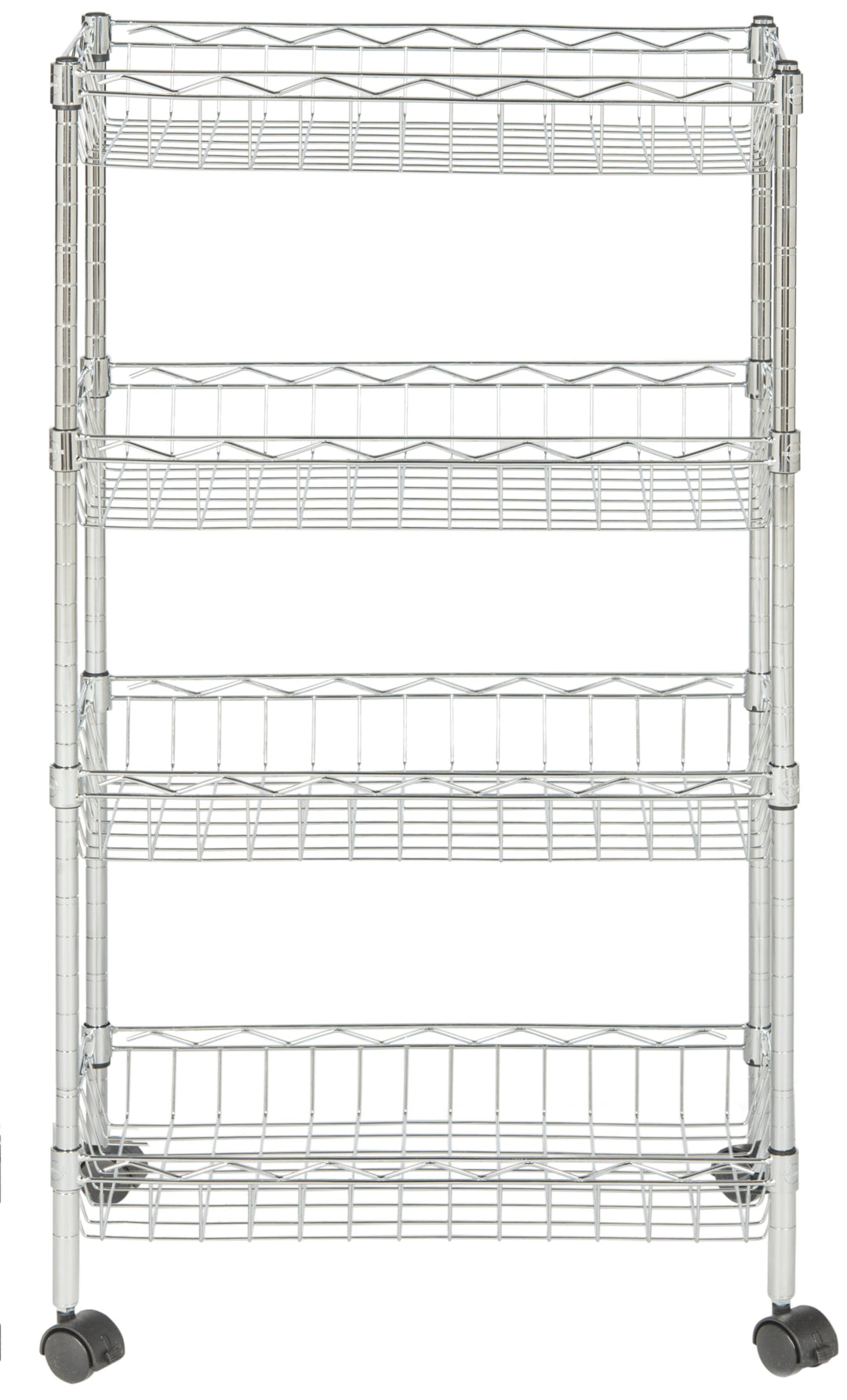 Mario 4 Tier Chrome Wire Basket Rack Happimess By Safavieh (23.6 In. W X 13.8 In. D X 47.2 In. H)