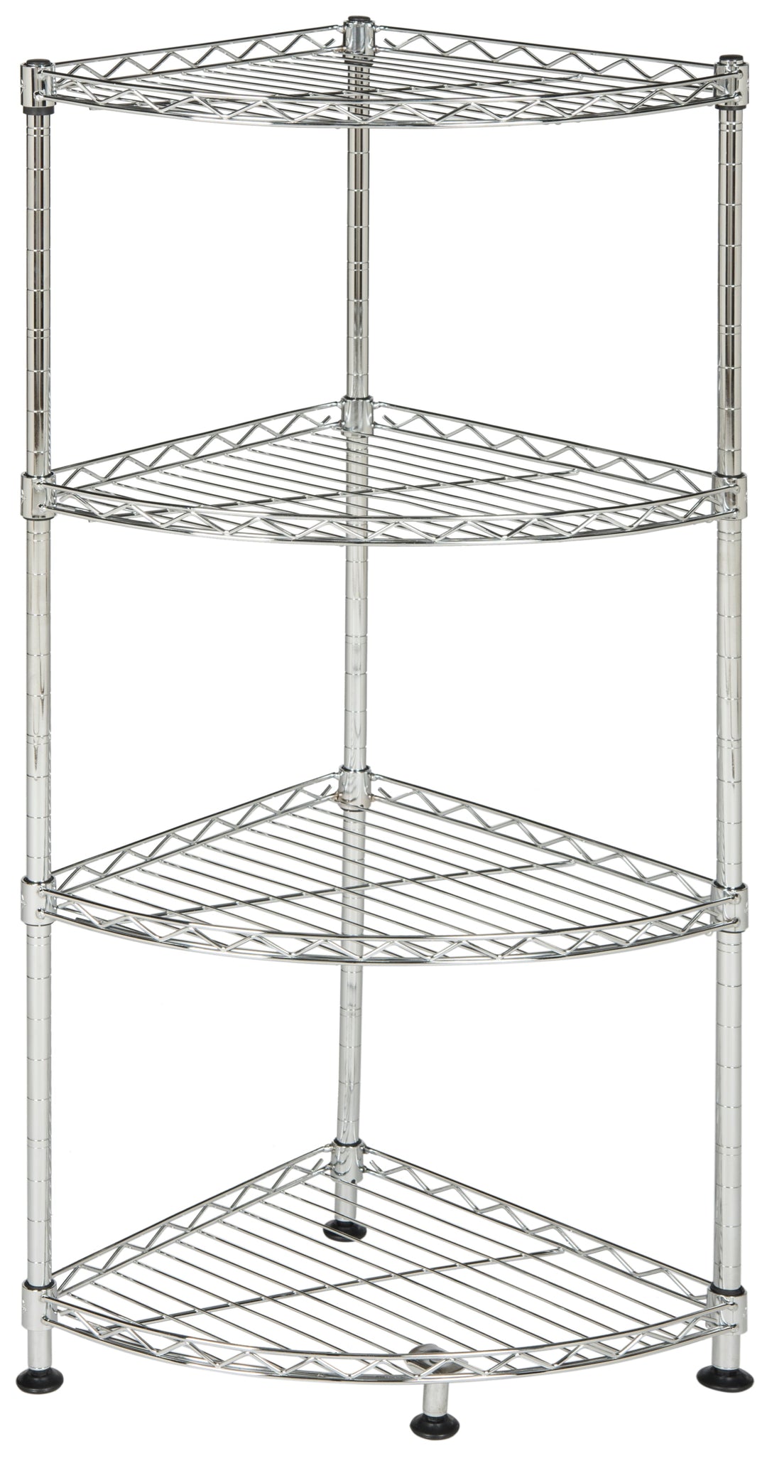 Damaris 4 Tier Chrome Wire Corner Rack (11.8 In. W X 11.8 In. D X 31.5 In. H)