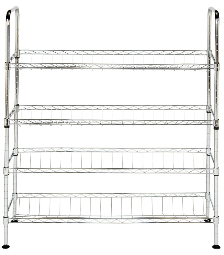 Lidia Chrome Wire Adjustable Shoe Rack (29.5 In. W X 9.8 In. D X 33.5 In. H)