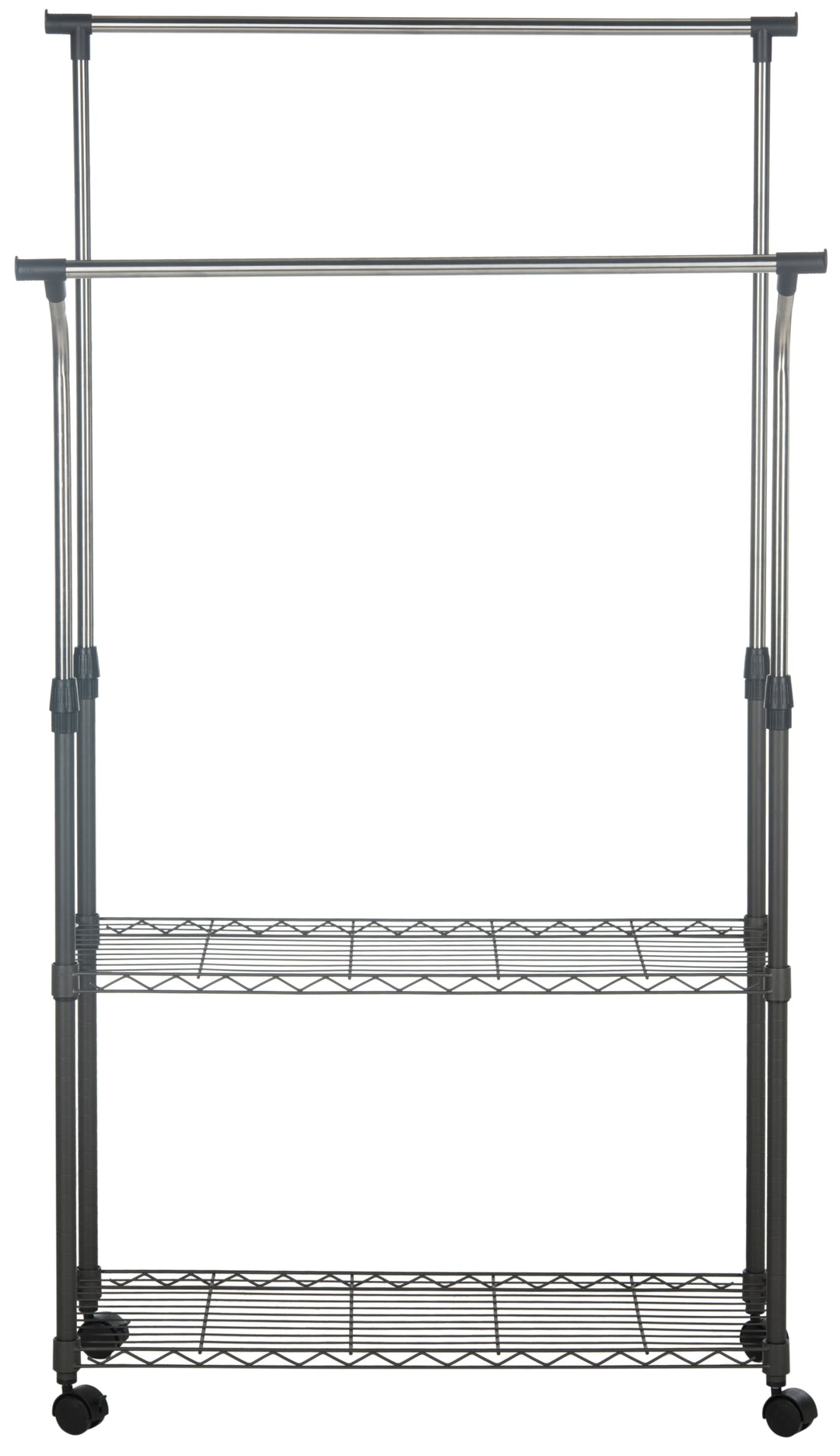 Giorgio Chrome Wire Dble Rod Clothes Rack (35.4 In. W X 13.8 In. D X 66.9 In. H)