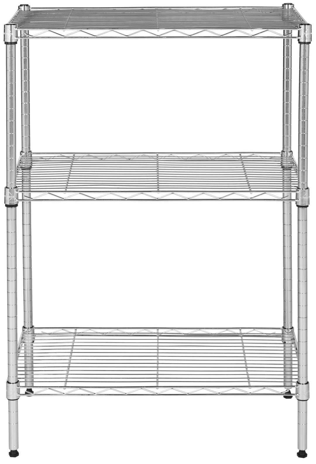 Sierra Mini 3 Tier Chrome Wire Shelve (23 In. W X 13 In. D X 35 In. H)