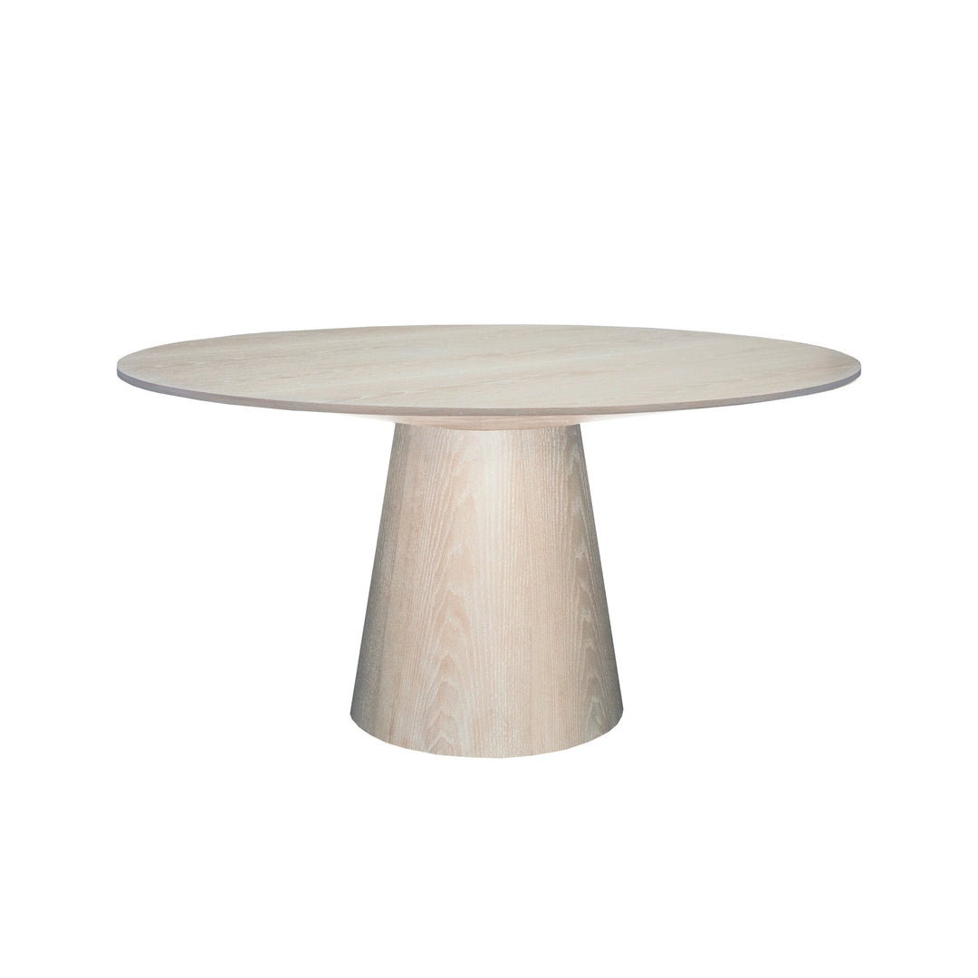 Round Cerused Oak Dining Table Base And Top - HAMILTON CO