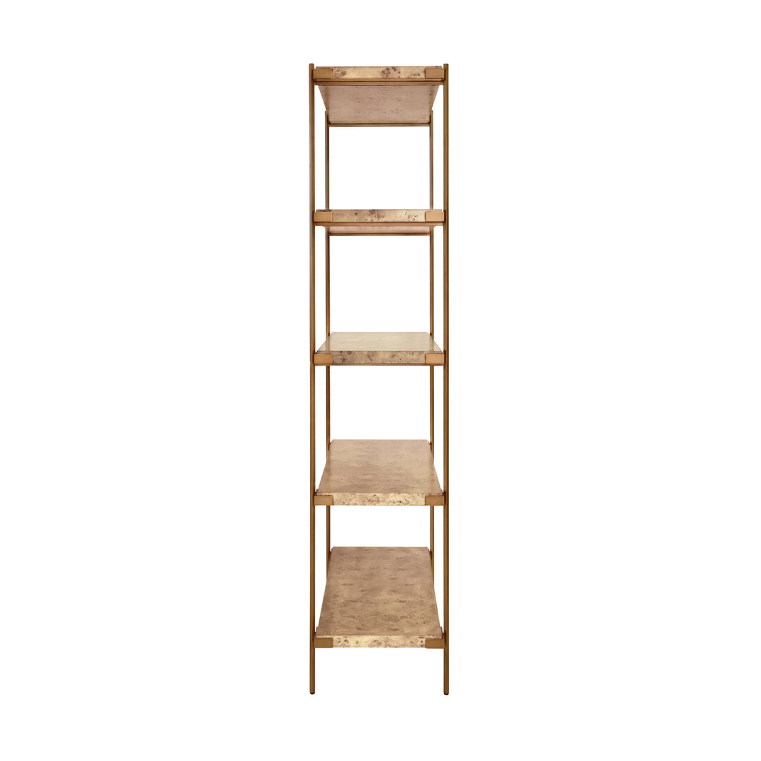 Antique Brass Etagere With Shelves In Burl Wood - HARRIS BW