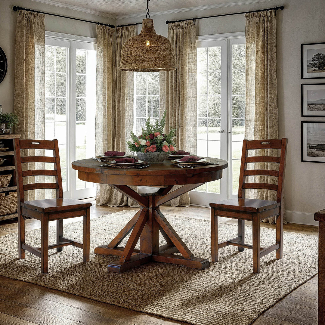 Irish Coast Round 47/63" Extension Dining Table - African Dusk