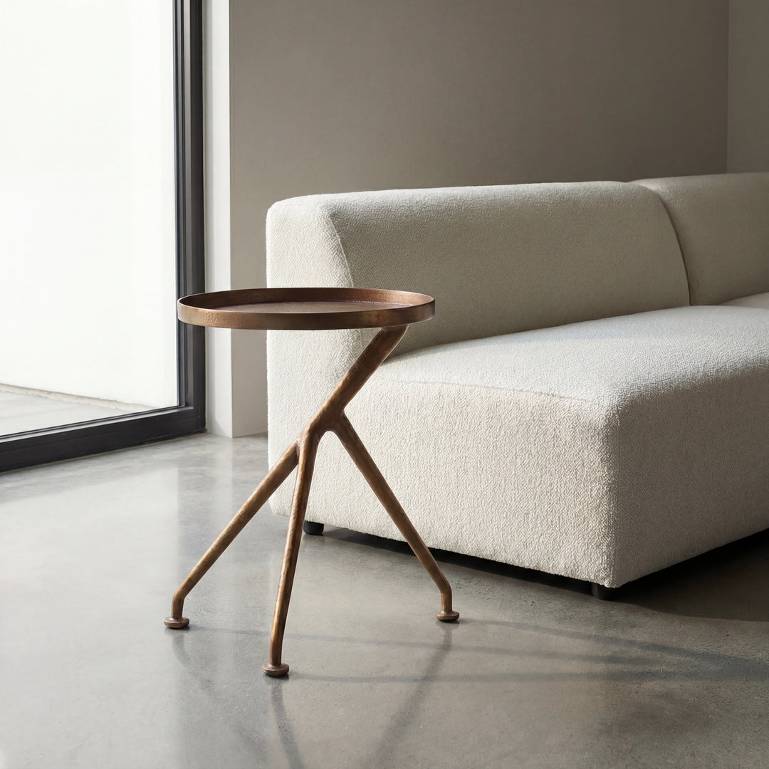 Meret End Table - Antique Brass lifestyle