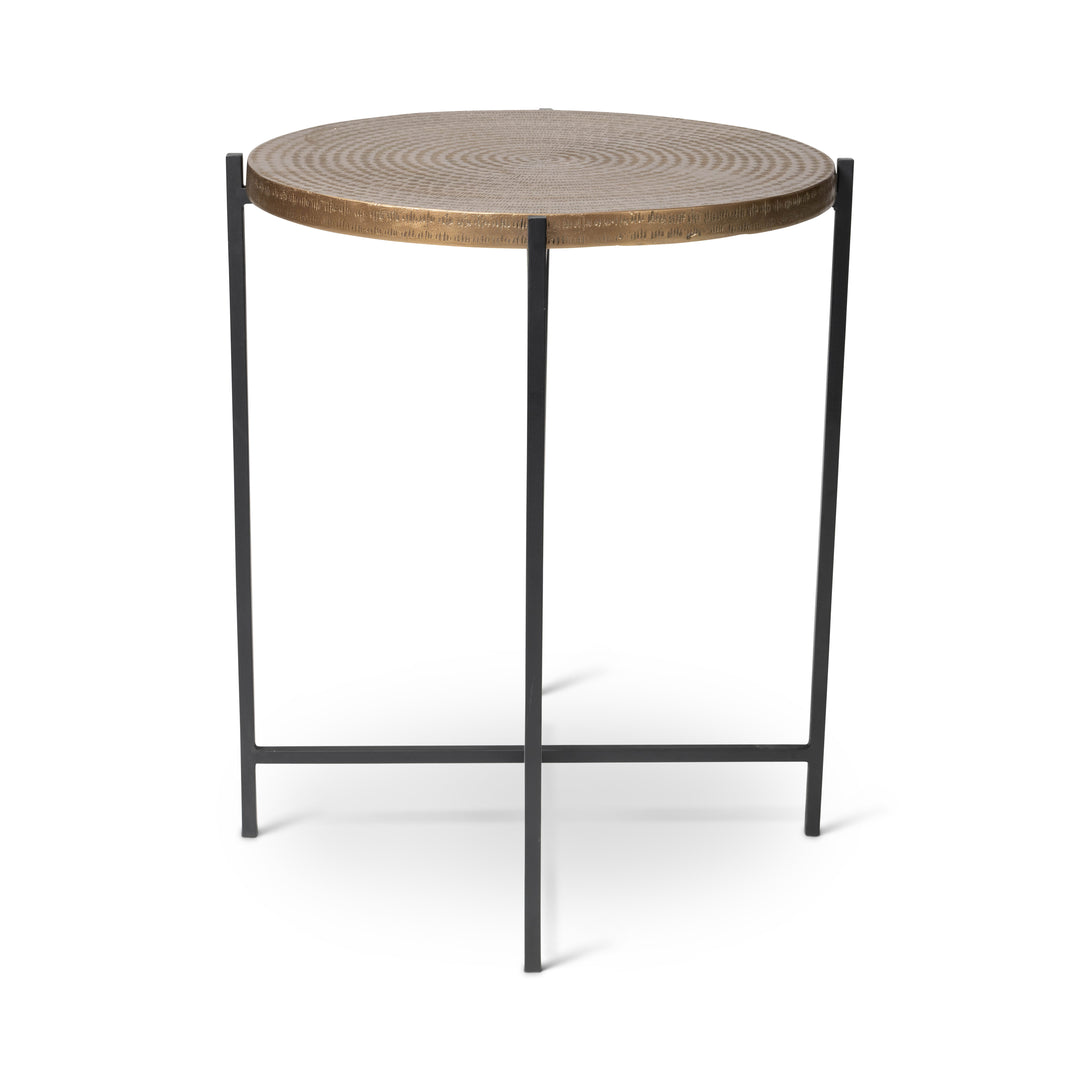 Navi End Table - Antique Brass