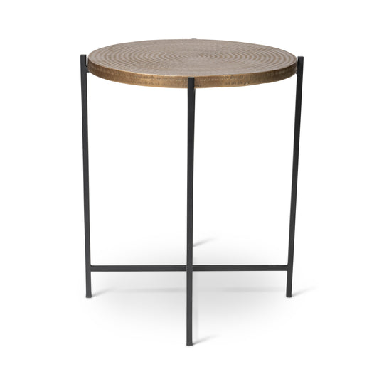 Navi End Table - Antique Brass