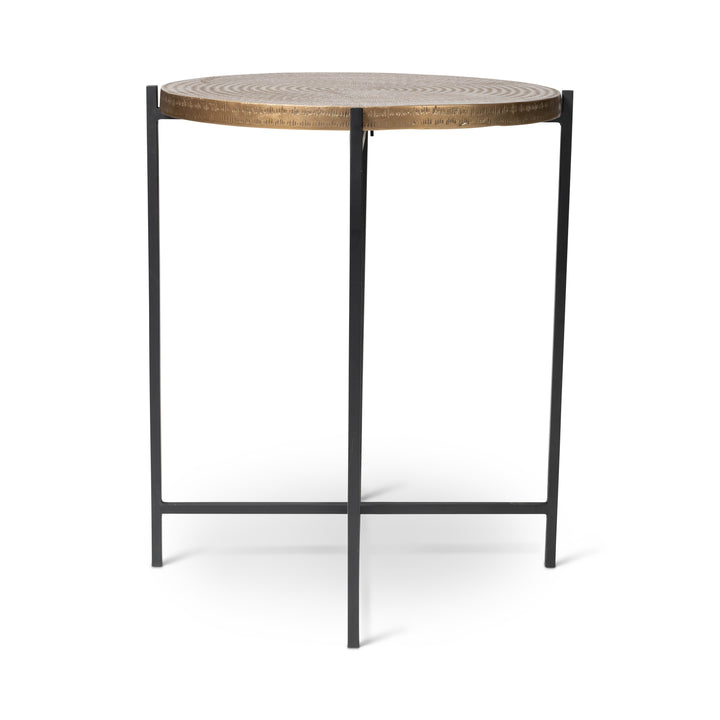 Navi End Table - Antique Brass