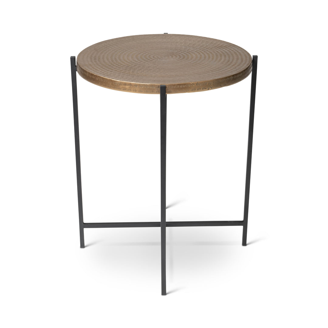 Navi End Table - Antique Brass