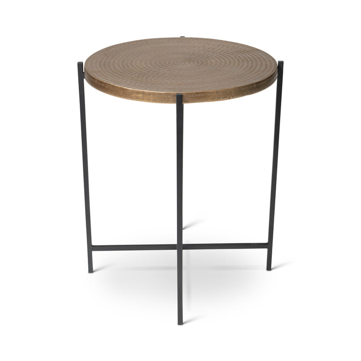 Navi End Table - Antique Brass