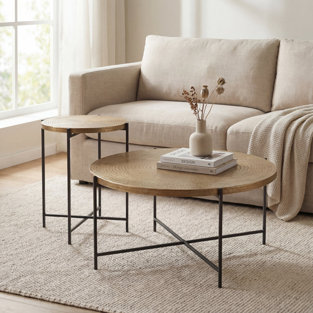 Navi End Table - Antique Brass