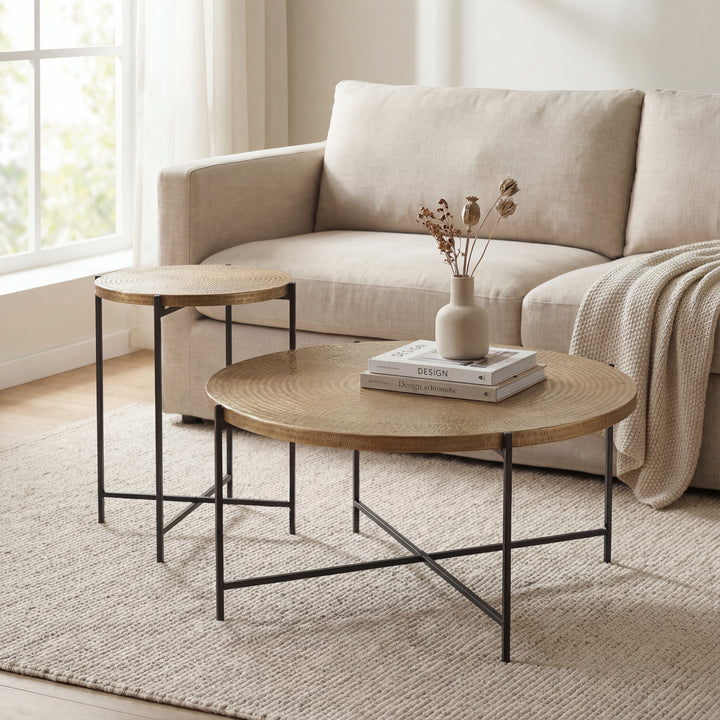 Navi End Table - Antique Brass lifestyle
